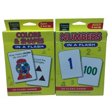 Set of 2 Learning Horizons Numbers Colors &amp; Shapes in a Flash 50 Cards Visual - £11.98 GBP