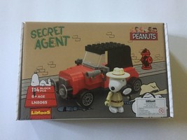 NEW Peanuts Snoopy Secret Agent Car Building Set - 114 Pieces - £22.85 GBP