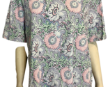 Talbots Plus Blue, Green, Pink Floral V Neck Short Sleeve T Shirt Size 3X - £18.90 GBP