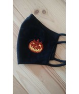 Evil Pumpkin Cloth Mask Halloween Face Mask Cotton Face Covering Made in... - £3.93 GBP
