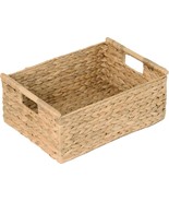 Vatima Extra Large Wicker Basket Rectangular With Wooden Handles For She... - $56.99