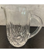 Vintage 32 oz 1 qt Clear Heavy Thick Glass Crystal 7&quot; Tall Pitcher - £9.51 GBP