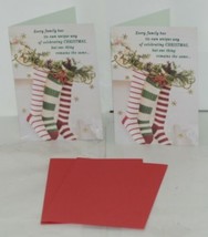 Hallmark XZH 250 1 Hanging Stockings Christmas Card Package 2 - £4.80 GBP