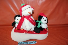Hallmark Snow What Fun Penguin Snowman Dog Sleigh Ride Musical Jingle Pals  - £23.70 GBP