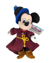 Vintage 1980's Disney Fantasia Sorcerer Mickey Mouse Bean Bag Plush 11-inch Tags - $17.06