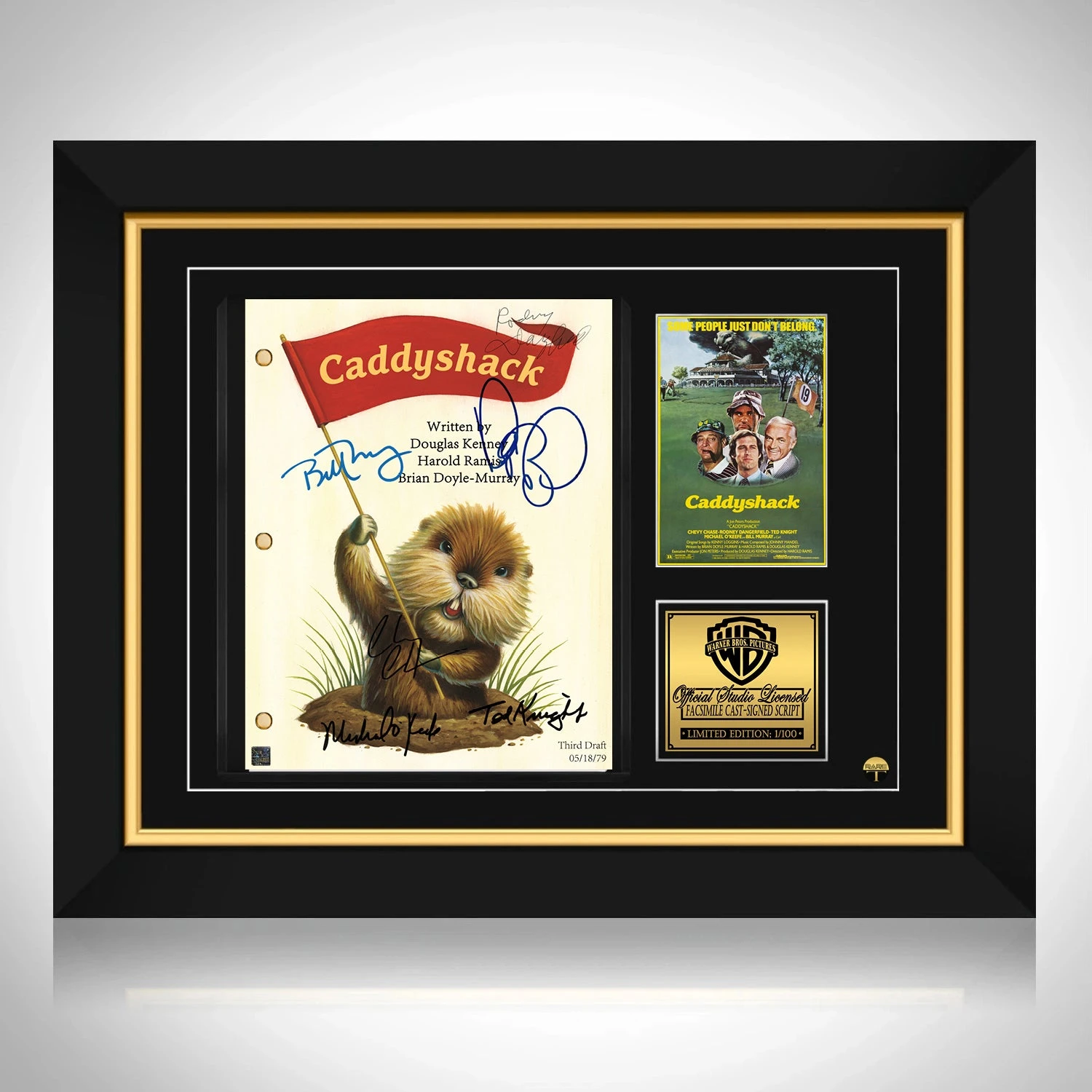 Caddyshack Script Limited Signature Edition Studio Licensed Custom Frame - £235.38 GBP