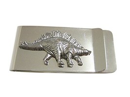 Silver Toned Textured Stegosaurus Dinosaur Money Clip - £27.35 GBP