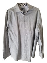 Michelsons London Gray &amp; White Pinstripe Long Sleeve Shirt - $9.75