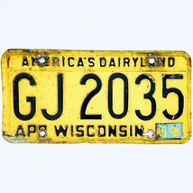 1985 United States Wisconsin Dairyland Passenger License Plate GJ 2035 - £14.68 GBP