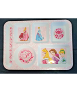 Disney Princess Divided Plastic Plate Tray Cinderella Belle Aurora Child... - £9.53 GBP