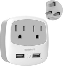 UK Ireland Travel Plug Adapter, TESSAN Type G Power Adaptor with 2 USB C... - £24.35 GBP