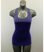Tuff Athletics Women&#39;s Medium Tank Top Two Tone Purple Racerback Fitted Top - $7.92