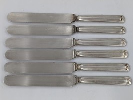 Set 6 Antique Blunt Blade Knives 1881 Rogers Silverplate Warranted 12 Dwt 9-1/4&quot; - £17.76 GBP