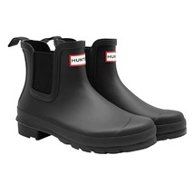 New HUNTER Boots Woman&#39;s 10 Original Chelsea Black Classic Waterproof Rainboots - £65.82 GBP