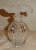 Beautiful Collectible Perfume Bottle With Frosted Glass Stopper 4.5&quot; Tall - £31.54 GBP