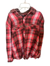 Amplify Red Flannel w Built in Brown Hood Size L - £12.09 GBP