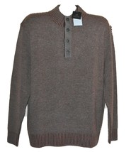 Raffi Tape Brown Italy Design Long Sleeve 1/4 Button Wool  Men&#39;s Sweater... - £80.97 GBP