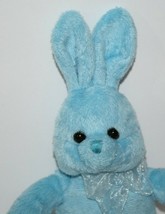 Best Made Toys Easter Bunny Rabbit 8&quot; Light Blue Plush Bow Small Stuffed Soft - £15.92 GBP