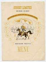 Sunset Limited Southern Pacific Lines Menu 1950 New Orleans Los Angeles - $97.02