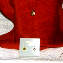 Gold Tone Sand Dollar Pendant (1.5&quot;) Necklace (15&quot;) and Earrings (0.5&quot;)--Pretty! - £15.00 GBP
