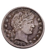 1898-S 25C Barber Quarter in Extra Fine XF Condition, Nice Medium Toning - €215,62 EUR