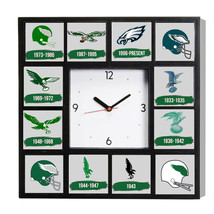 Philadelphia Eagles History Big Square Clock with 12 pictures - £25.31 GBP