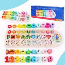 Wooden Number Puzzle For Toddler Activities With Clock,Montessori Toys For 3 Yea - £28.83 GBP