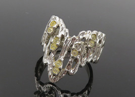 UNCAS 925 Sterling Silver - Vintage Topaz Sculpted Band Ring Sz 8 - RG10003 - £37.02 GBP