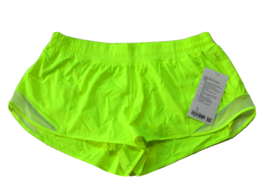 NWT Lululemon Hotty Hot Low-Rise Lined Short 2.5&quot; in Highlighter Yellow 14 - £41.25 GBP