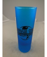 Universal Studios Hollywood Shot Glass Turquoise Twilight Blue Frosted - £14.19 GBP