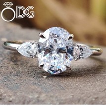 2.50 CTW Oval Cut Moissanite Three-Stone Engagement Ring in S925 Sterlin... - $3,734.05 MXN