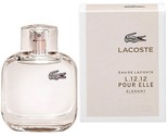 L.12.12 POUR ELLE ELEGANT * Lacoste 3.0 oz / 90 ml EDT Women Perfume Spray - $77.59