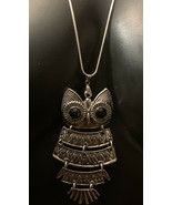 Unisex Fashion 925 Sterling Solid Silver And Alloy Owl Necklace. - $16.83