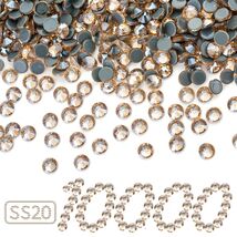 10000PCS Golden Shadow Hotfix Rhinestones Bulk, Glass Crystal Hot Fix Rh... - $67.50
