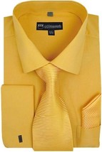 Fortino Landi Men&#39;s Long Sleeve Dress Shirt Set With Tie And Handkerchie... - $18.80