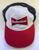 Budweiser Hat Cap SnapBack Men&#39;s Red White Classic King Of Beers Baseball - £10.27 GBP