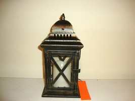 Candle Lantern in Black metal with led candle - battery operated image 3