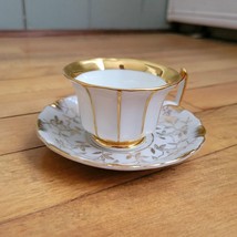 Vintage &amp; Antique Gold &amp; White Floral Demitasse Teacup &amp; Saucer - $19.99