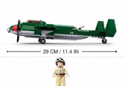 1 Set WW II Military Green Plane with Figure Building Blocks Bricks Toys  - £10.75 GBP