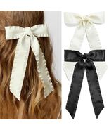 Beooly Hair Bows 2PCS Metal Hair Clips Beige Black Large Barrettes - $14.41 CAD