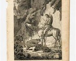 Don Quixote&#39;s Copper Plate Engraving 1792 Sancho Finding Portmanteau  - $87.12