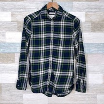 American Eagle Boyfriend Fit Flannel Shirt Green Plaid Amazingly Soft Womens XS - £14.80 GBP