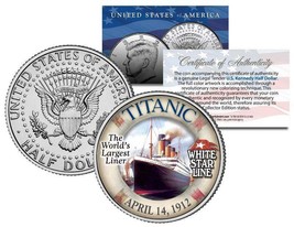 1912 Titanic *Worlds Largest Ship* U.S. Mint Kennedy With Display Box &amp; Capsule - £8.80 GBP