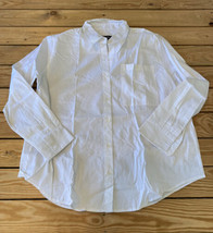 Studio park NWOT Women’s Stretch Poplin Button front shirt size M White AT - $16.73