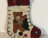 Small Bear Stocking Christmas Decoration Holiday Ornament XM1 - $3.95