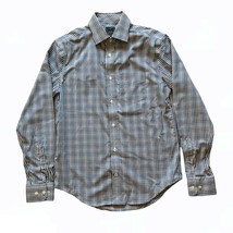 Gap Shirt Men Extra Small XS Blue Yellow Plaid Button Up Long Sleeve Cot... - £18.85 GBP