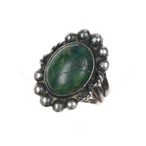 sz6.75 Cerrillos Turquoise 1940&#39;s Native American silver ring - $163.35