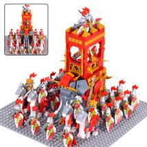 Medieval Red Lion Knights Legion Army with War Elephant Minifigures Set C - £48.49 GBP