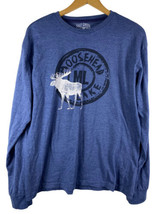 Moosehead Lake Maine T Shirt Size Large Mens Graphic Blue Long Sleeve Knit - $33.48