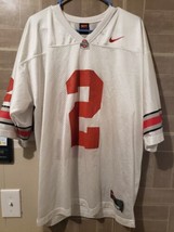 Nike Team Mens #2 Ohio State Buckeyes Authentic White Football Jersey Osu Sz Xl - £39.92 GBP
